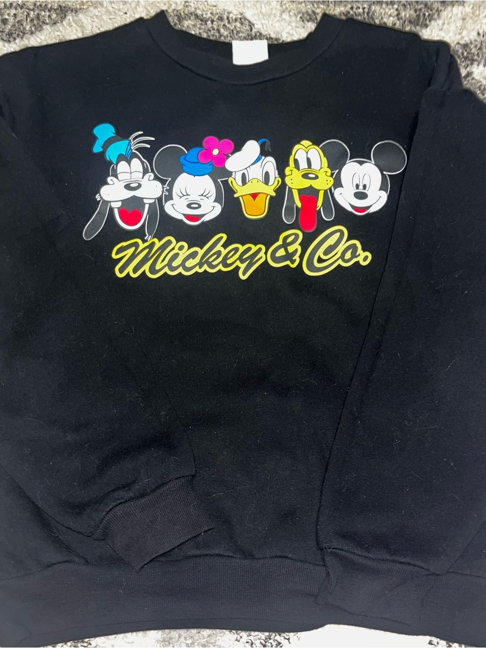 Disney Black Sweatshirt with Mickey & Co. Tag